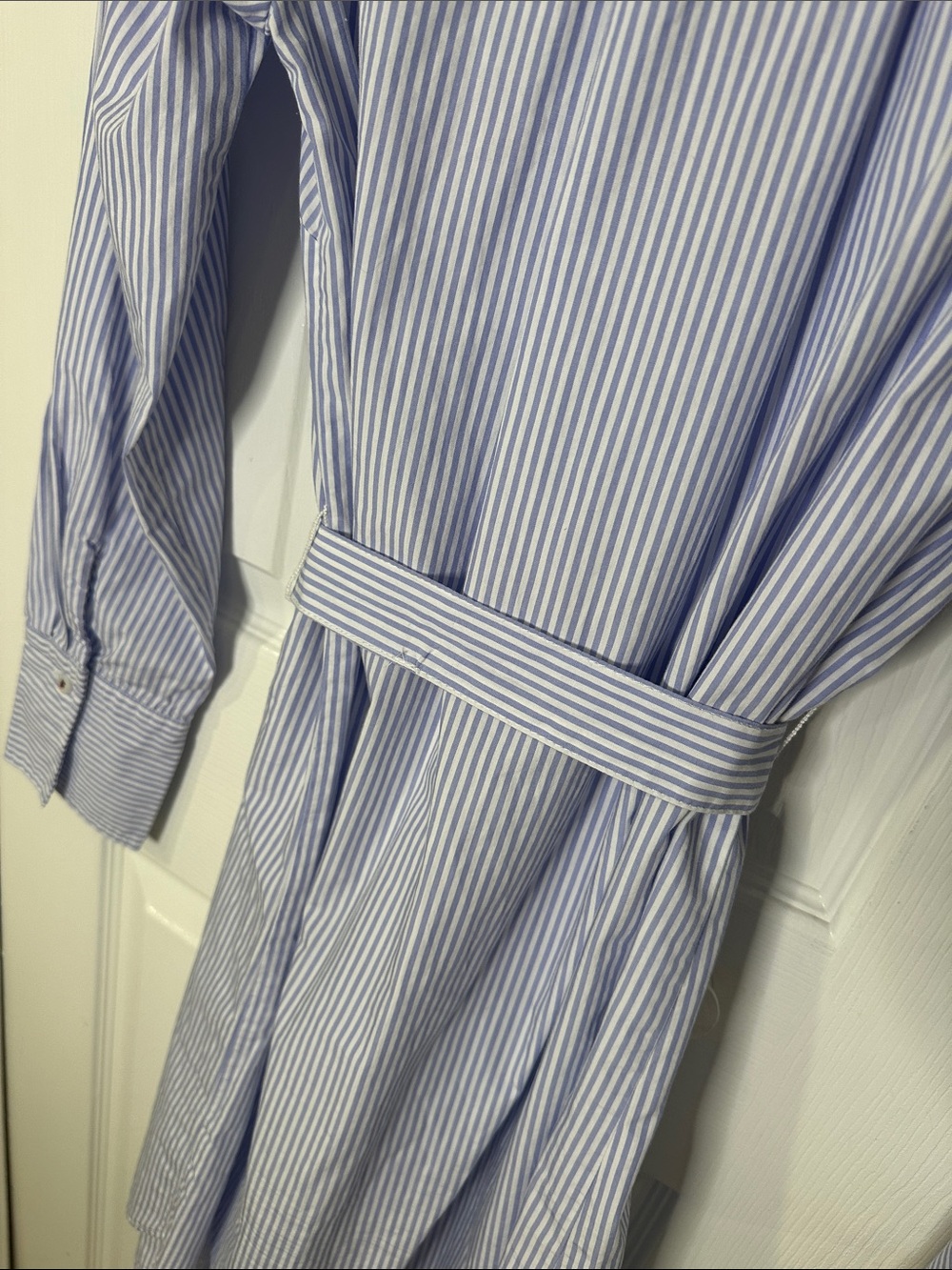 Tommy Hilfiger Blue & White Striped Shirt Dress with Tie Belt | Medium - Picture 6 of 9